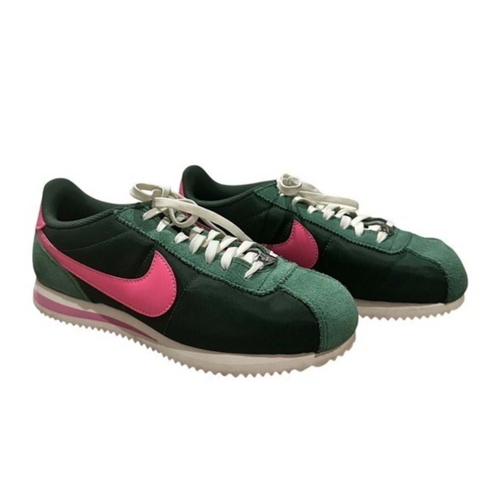 Nike Cortez Sneakers Womens Dark Green Pink Excellent Retro Running Shoes 7.5 - Picture 4 of 14